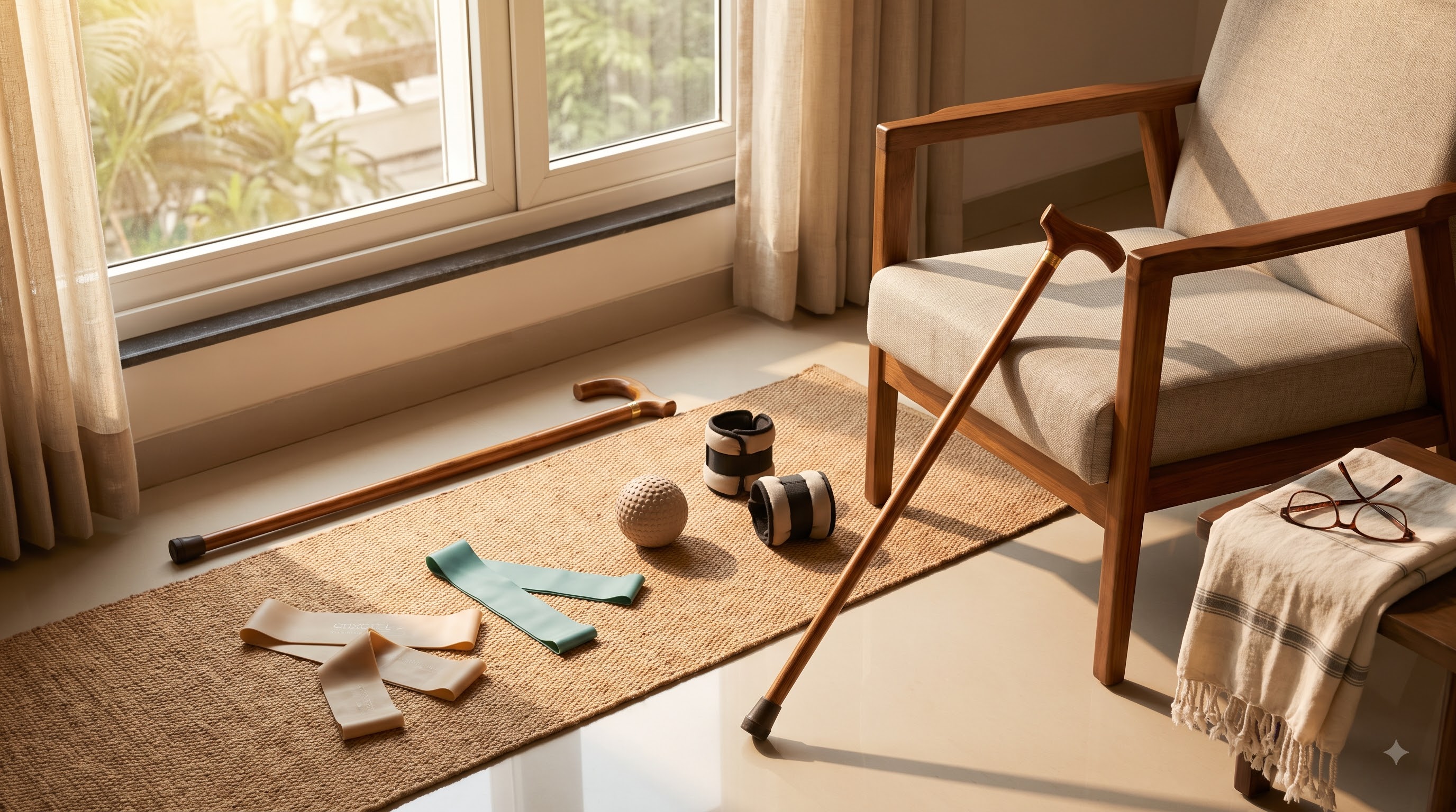 Rehabilitation equipment used to support home-based physiotherapy exercises